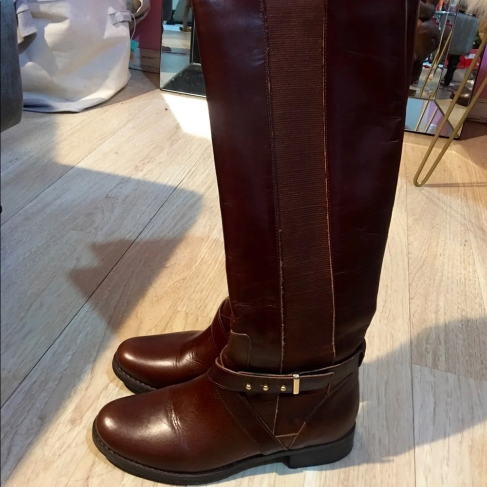 Steven by Steve Madden, leather riding boots.